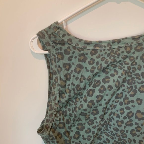 Anthropologie Dolan Tank Green Cheetah - Picture 7 of 7